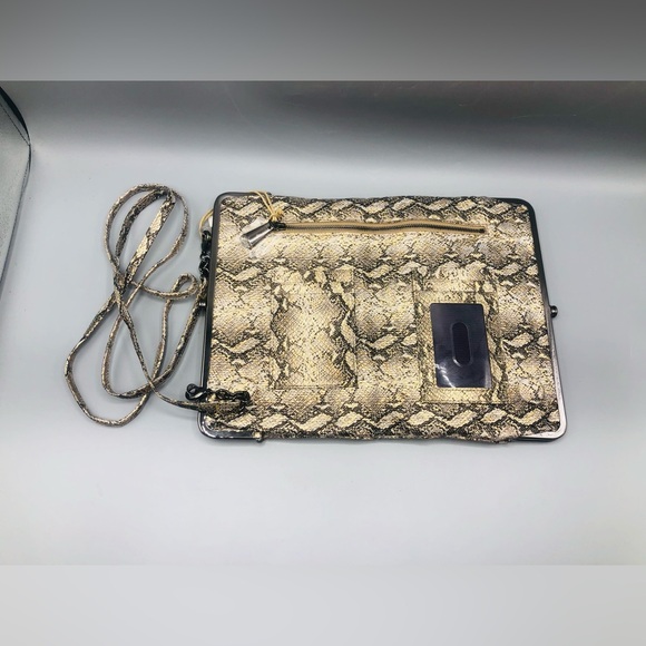 HOBO INTERNATIONAL LEANNE METALLIC Glam Snake LEATHER CROSSBODY WALLET CLUTCH - Picture 3 of 16
